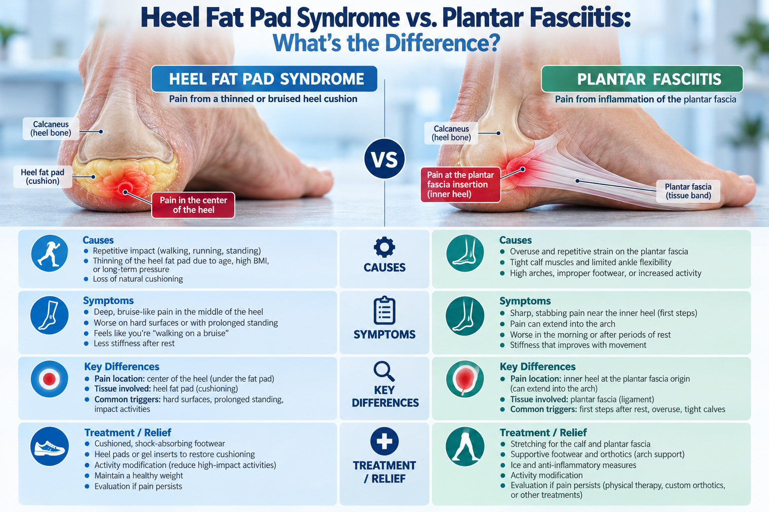 Fat Pad Heel Fat Pad Syndrome vs. Plantar Fasciitis: Key Differences